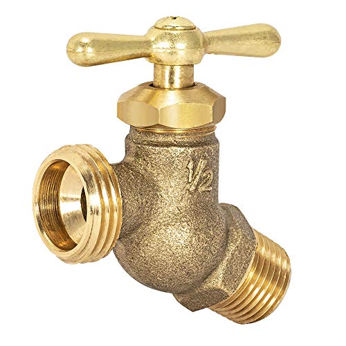 Eastman Male No-Kink Hose Bibb, 1/2 Inch MIP Connection, Brass Plumbing Fitting, 20205 - Image 1
