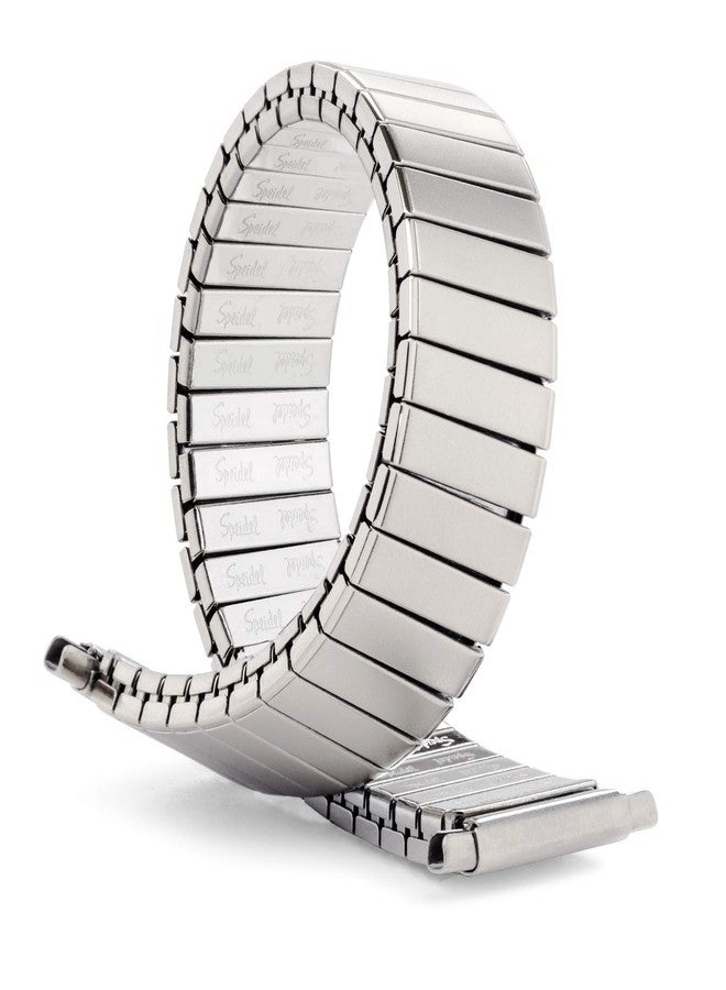 Speidel Men’s Twist-O-Flex Stainless Steel Stretch Metal Replacement Expansion Watch Band with Self-Adjusting Straight or Curved Ends for 16mm 17mm 18mm timepieces Straight End Silver - Image 1