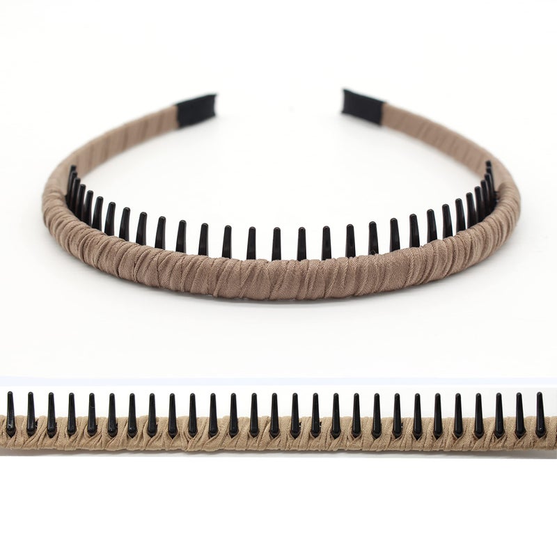JOBAND 4pcs Hairbands for Women, Non-Slip Zig Zag Headbands, Adjustable Teeth Comb Hair Hoop, Daily Use, Yoga, Spa, Parties, Resin Cotton Blend - Image 3