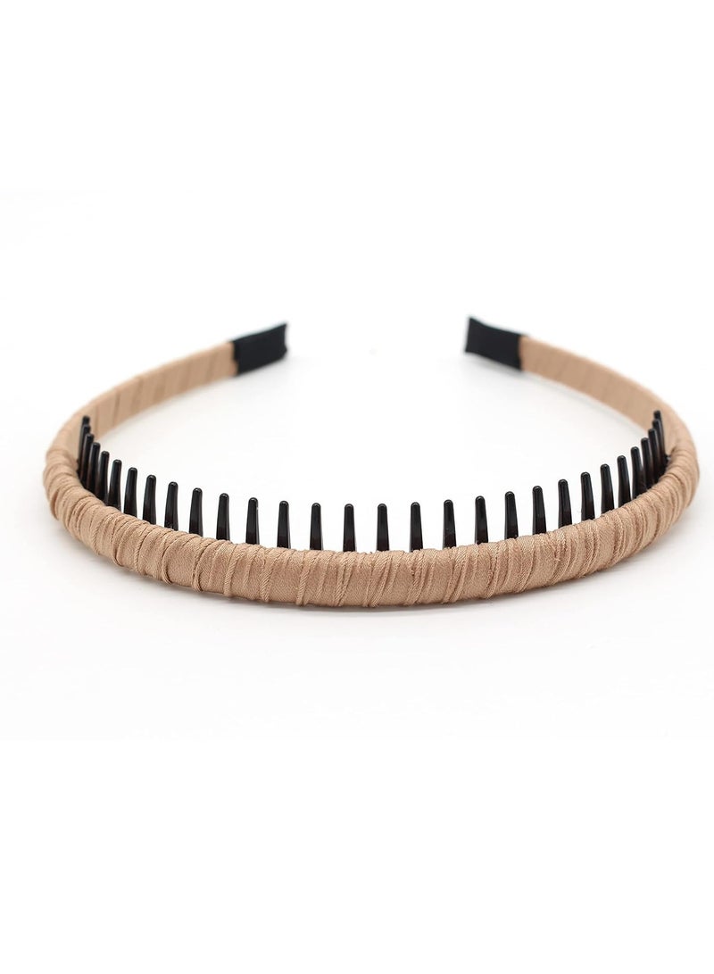 JOBAND 4pcs Hairbands for Women, Non-Slip Zig Zag Headbands, Adjustable Teeth Comb Hair Hoop, Daily Use, Yoga, Spa, Parties, Resin Cotton Blend  - Image 3
