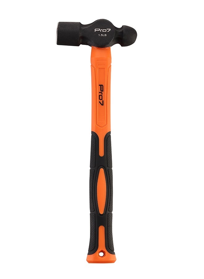 لوازم برو7 جاكوش راس عادي ودائري 1.5 رطل - مطرقة بنص دائري بمقبض فايبر مع قبضة مريحة مانعة للانزلاق - مثالية لأعمال الميكانيك، الحدادة، تشكيل المعادن، السيارات، والمشاريع اليدوية - Image 2