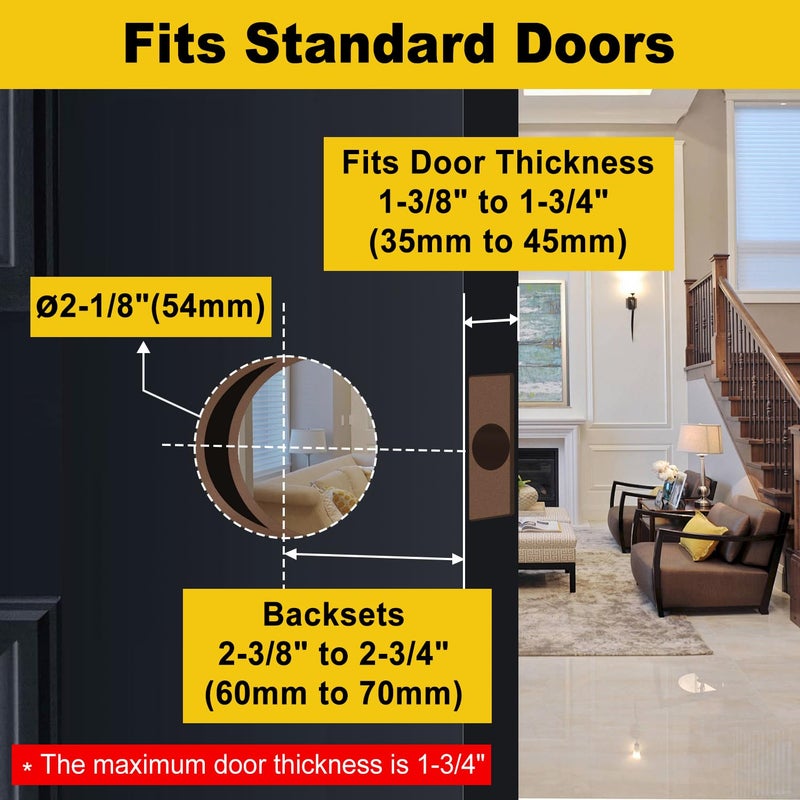 CML Hardware Keyed Entry Door Knob Set, Entrance Door Lock in Solid Stainless Steel for Exterior and Interior, Round Ball Handle, 1 Pack - Image 3
