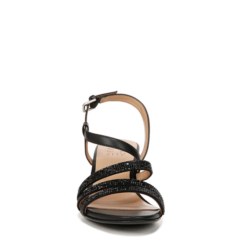 Naturalizer Womens Bridget4 Strappy Block Heel Dress Sandal Black Sparkle 9 M - Image 2