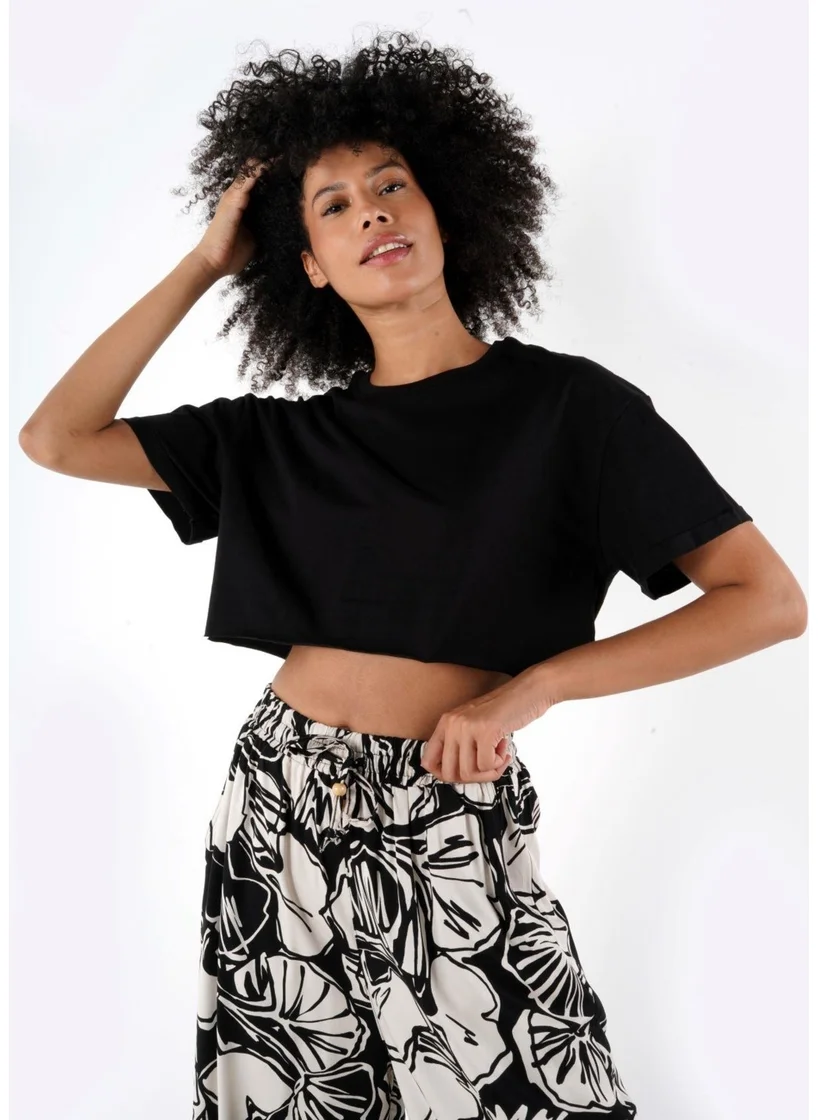 الكسندر جاردي Elastic Waist Patterned Palazzo Trousers with Pockets (B24-0043 02)