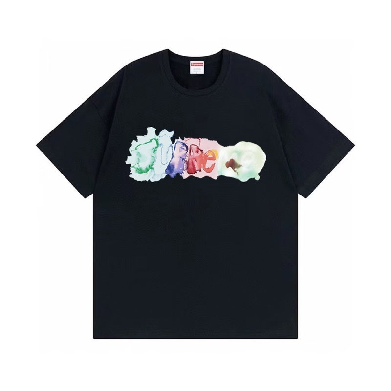 SUPREME 26FW New Trendy SUP American Retro Letter Print All-Match Short Sleeve T-Shirt - Image 1