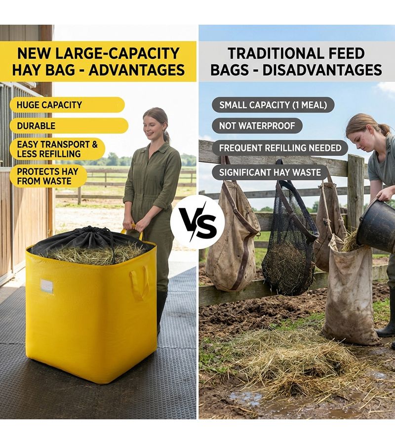 Lemon Yellow Large Capacity 137 Liters Equine Feed Bag Slow Hay Feeder - Image 3