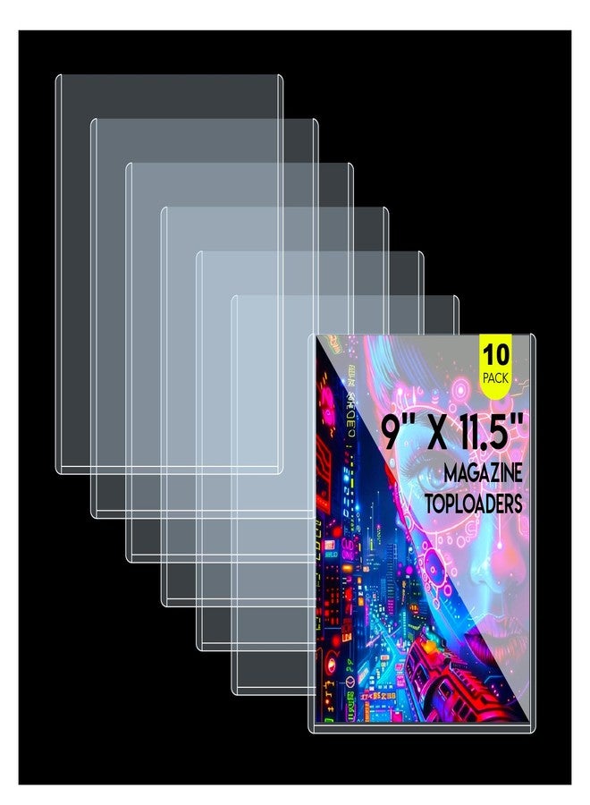 Coolbyl 10ct Magazine Toploaders, Ultra Durable 9X11.5 Protectors for Magazine, Measuring 7mm in Thickness, Crystal Clear PVC, Dustproof, Archival-Safe for Magazine Display - Image 1
