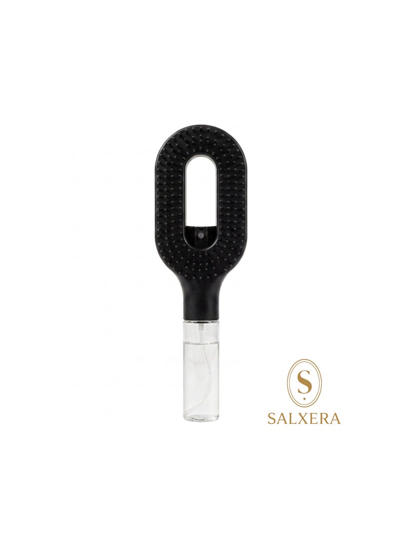 SALXERA 2-in-1 Fine Mist Spray Hair Brush | Black | Detangles Wet & Dry Hair | Built-in 50ml Mister for Water & Liquid Hair Treatments - Image 3