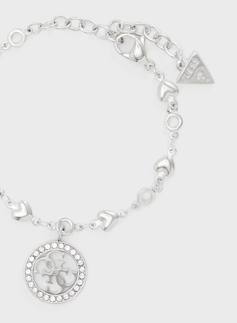 GUESS Hearts Chain and Pave Bracelet