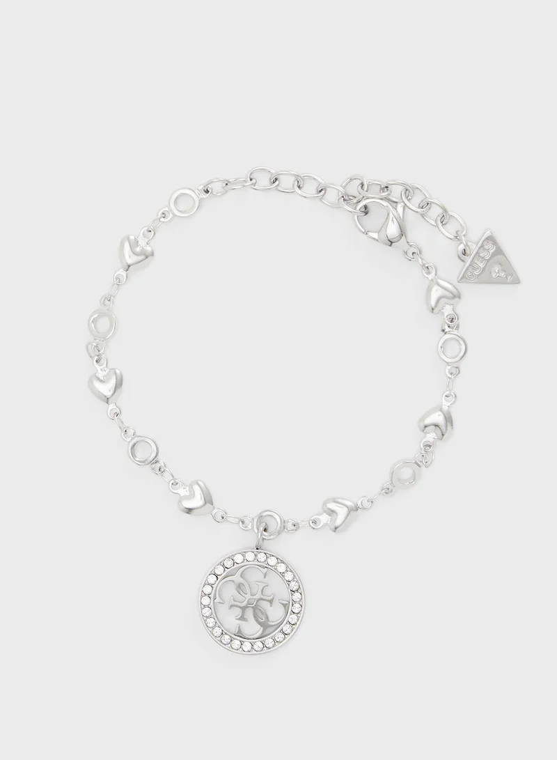 GUESS Hearts Chain and Pave Bracelet