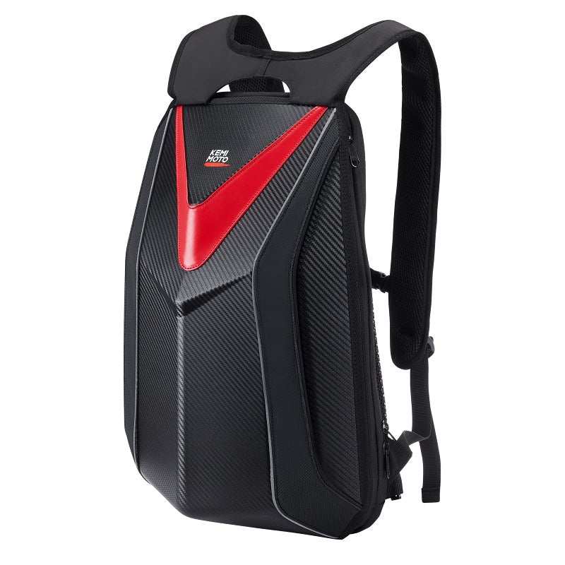 KEMIMOTO Motorcycle Backpack, Hardshell Helmet Backpack Expandable Large Capacity Riding Bag, Water Resistant Lightweight for Riding Work Gym - Image 1