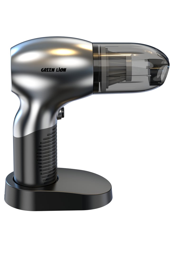 GREEN LION 3 In 1 Vacuum Cleaner, Dust Blower & Air Pump with Digital Display and 3 Speed Gears / 95W Power / 72000 RPM / ABS + PC Material / Charging Base / Brushless Motor / Type-C Charging / GB-196 - Silver - Image 3