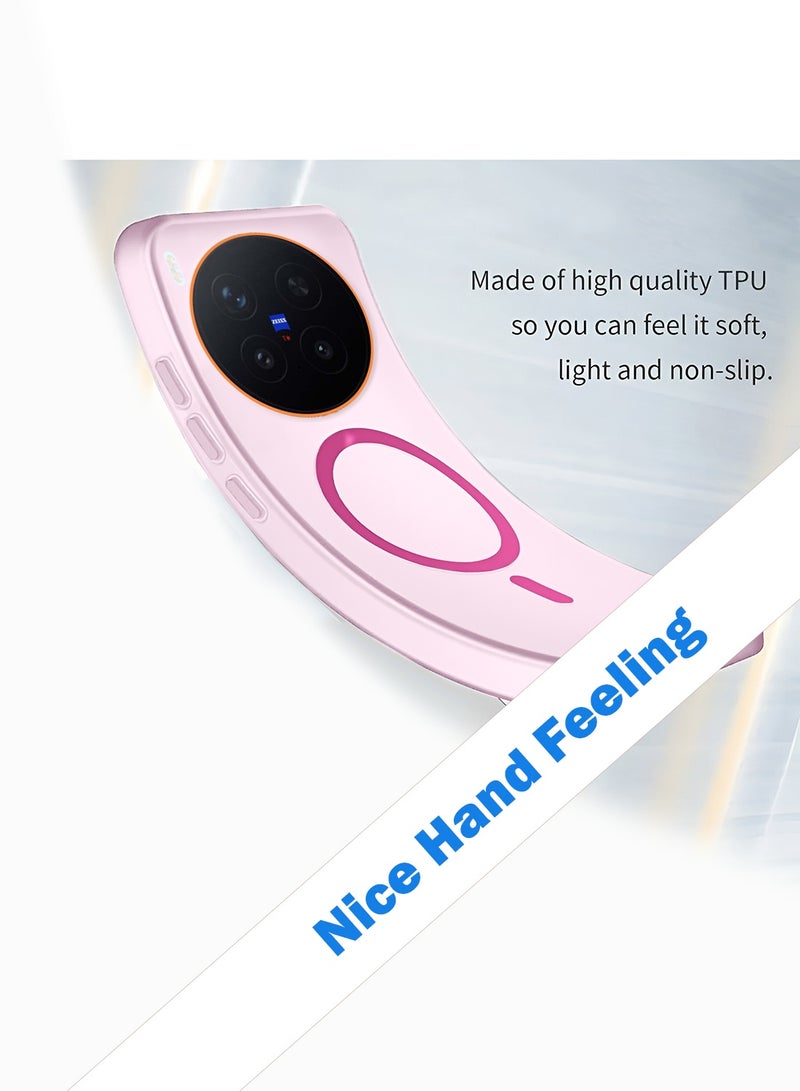 Wtech vivo X300 Pro 5G 2025 Hybrid Translucent Magsafe with Magnetic Charging Raised Camera Lips Elegant Look Case Cover (MCMPMN) - Baby Pink - Image 3