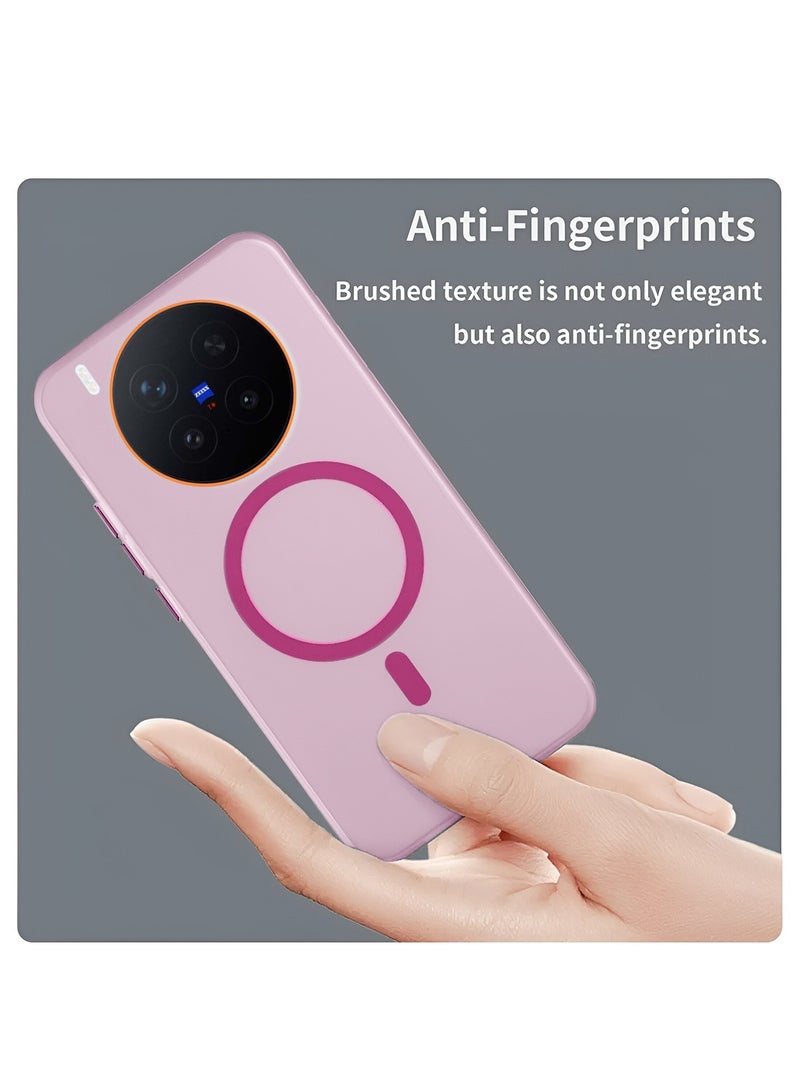 Wtech vivo X300 Pro 5G 2025 Hybrid Translucent Magsafe with Magnetic Charging Raised Camera Lips Elegant Look Case Cover (MCMPMN) - Baby Pink - Image 4