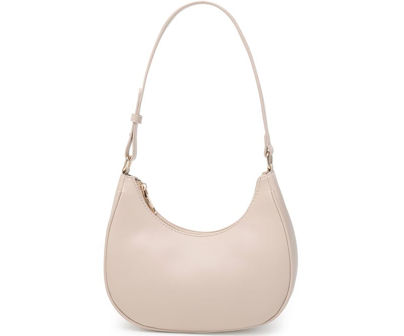 WSRYDJDL Crescent Shoulder Bags for Women Cute Hobo Tote Handbag Under the Arm Purses Mini Clutch Purse with Zipper Closure (Nude) - Image 1