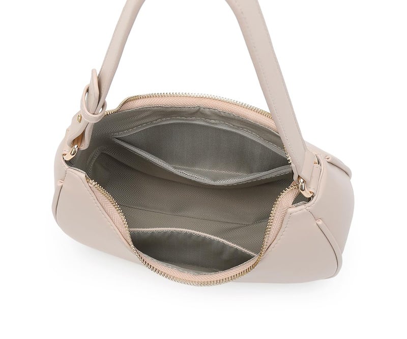 WSRYDJDL Crescent Shoulder Bags for Women Cute Hobo Tote Handbag Under the Arm Purses Mini Clutch Purse with Zipper Closure (Nude) - Image 5