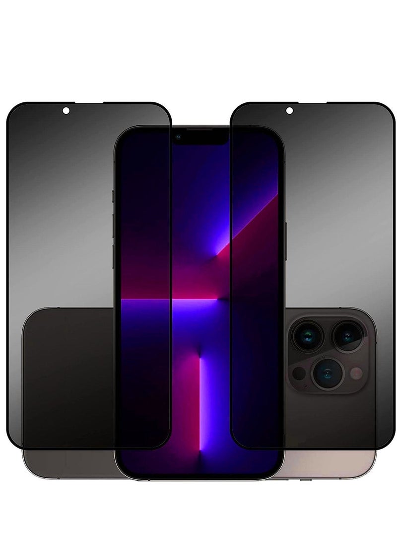 2Pack واقي شاشة زجاجي مقاوم للخصوصية خماسي الأبعاد لهاتف Apple iPhone 13/13 Pro