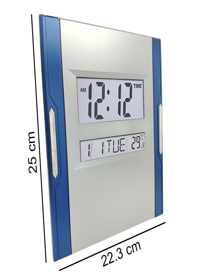 NXZ Plastic Digital Wall Clock, Table Desk Clock 3810N, Function: with Calander and Tempreature, Alarm for Home and Office TD3810N, Grey - Image 4