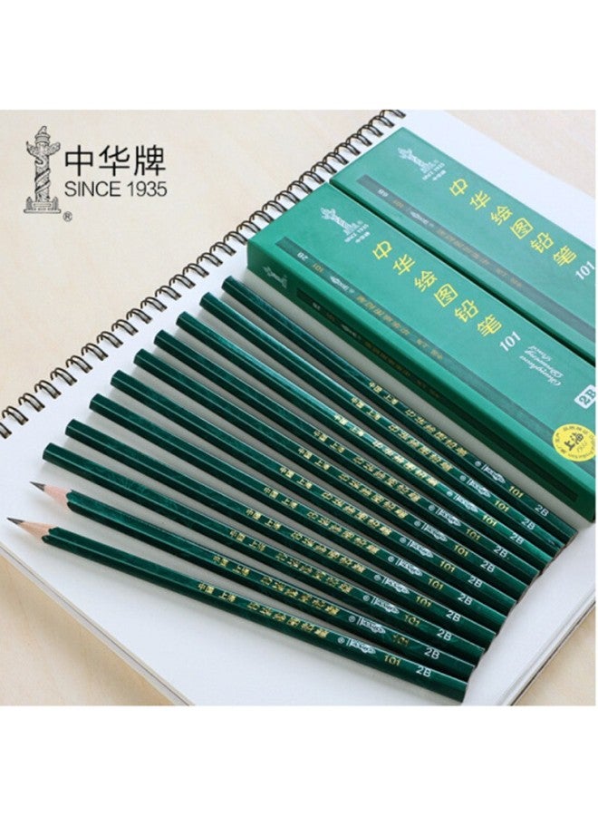Genuine Goods Shanghai 101 China 2b Drawing Pencil 12 Boxed Wooden Stationery For Students - Image 2