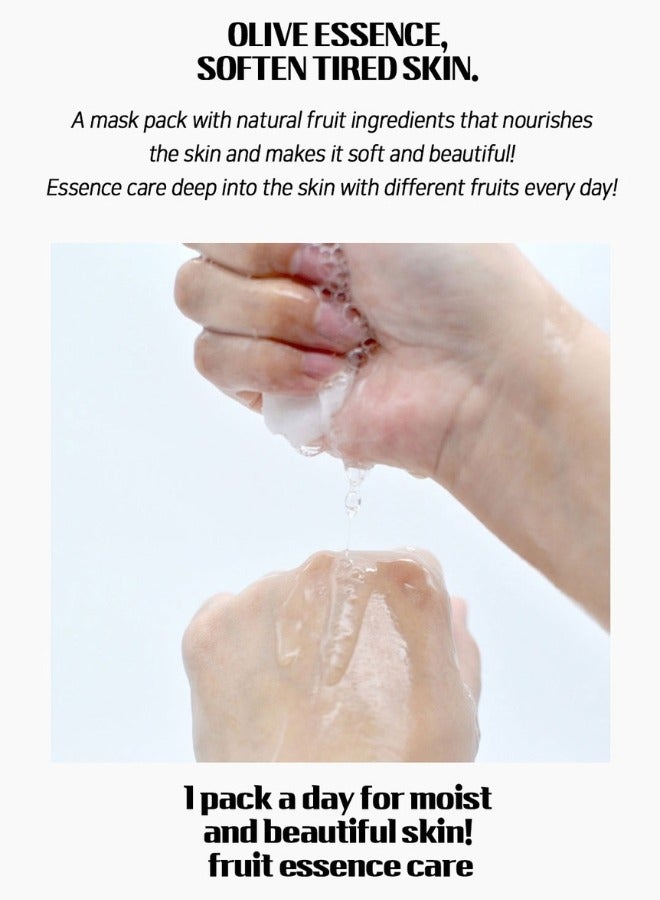 ليبلاج قناع خلاصة زيتون الفاكهة (عبوة مكونة من 10 أقنعة فردية) | العناية بالبشرة المصنوعة في كوريا - Image 4