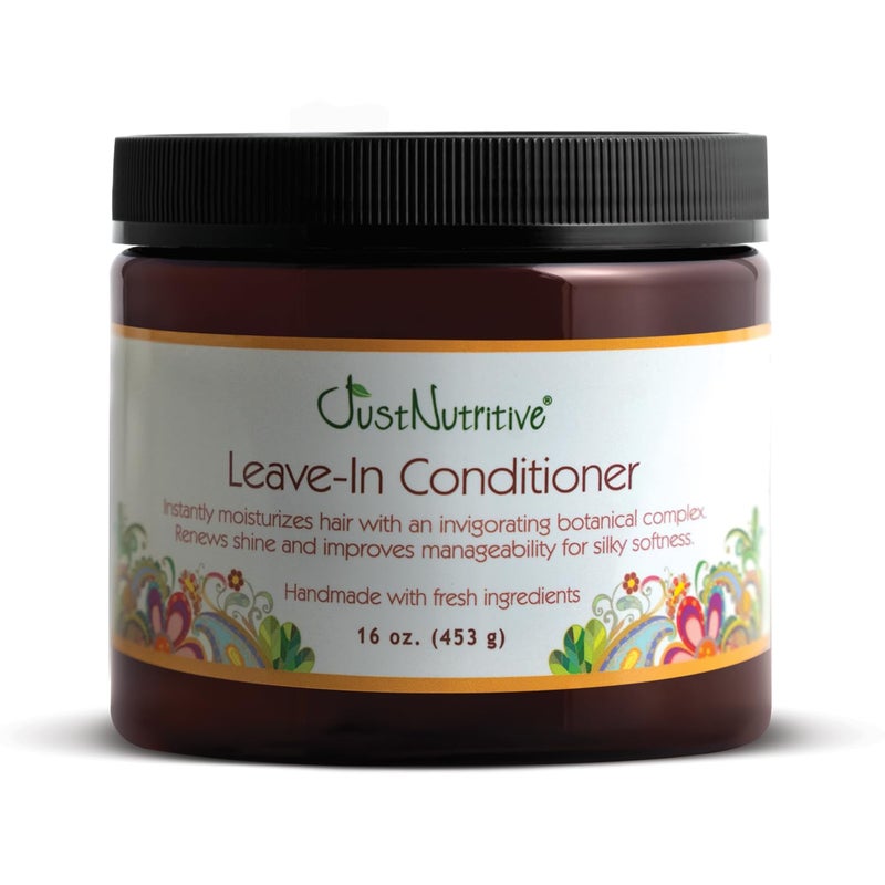 Just Nutritive بلسم مغذي يُترك في الشعر / بلسم متعدد المهام لجميع أنواع الشعر / مكونات نقية تحارب التجاعيد، وتكسر الأطراف وتخلق لمعان صحي متألق - Image 1