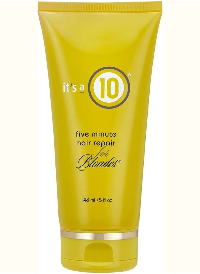 It's a 10 It’s A 10 Five Minute Hair Repair for Blondes – 148 ml (5 oz) | Restorative Deep Conditioning Treatment | Strengthens, Brightens & Protects Blonde Hair with UV Defense  - Image 1