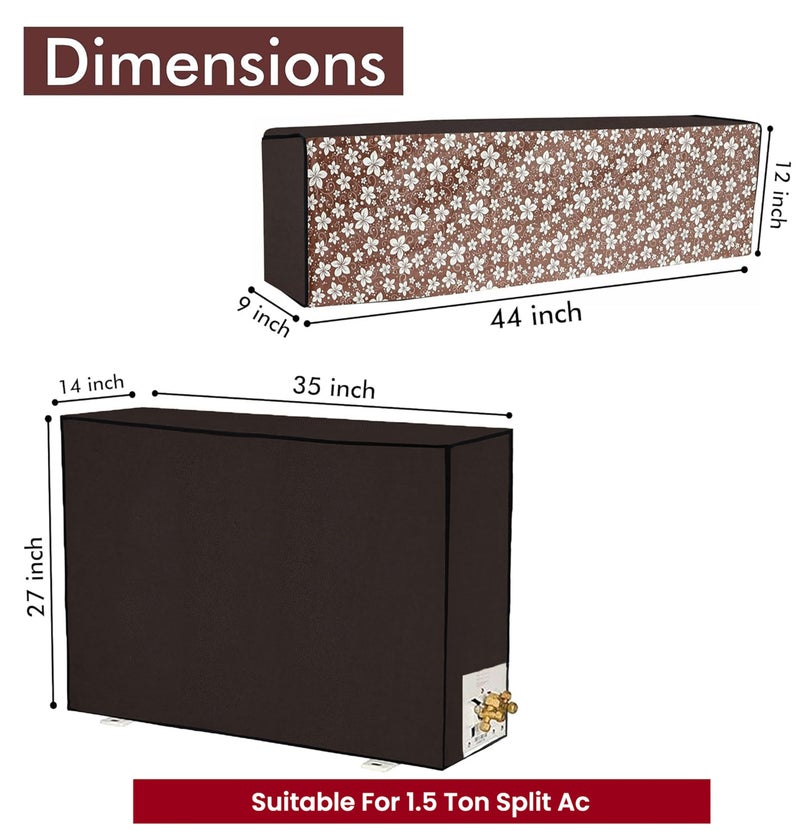 Yellow Weaves 100% Waterproof and Dust Proof Split AC Cover for 1.5 Ton (Brown) - Image 4