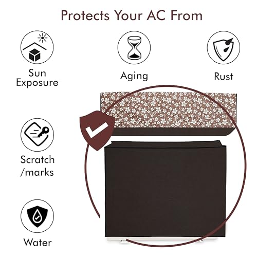 Yellow Weaves 100% Waterproof and Dust Proof Split AC Cover for 1.5 Ton (Brown) - Image 2
