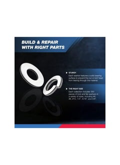 Neiko 50400A Stainless Steel Lock and Flat Washer Assortment | 350 Piece Set | 12 Different Sizes in Spring Lock and Flat Design | Prevent Loose Fasteners  - Image 3