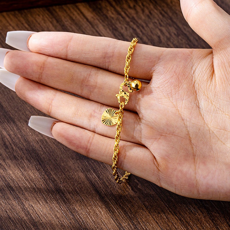 Twisted Rope Bracelet for Women Gold Plated - Image 3