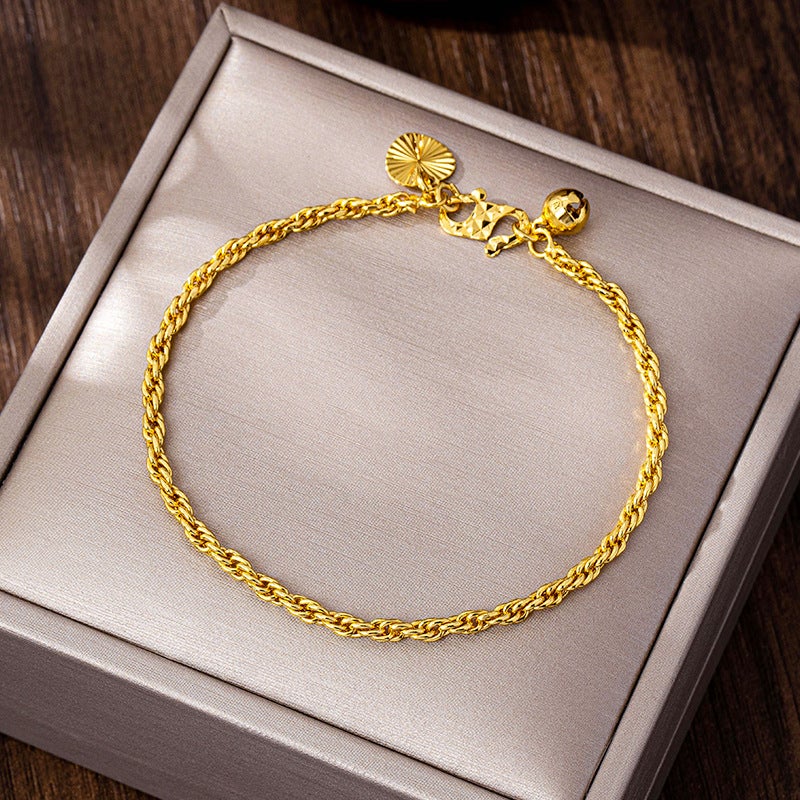 Twisted Rope Bracelet for Women Gold Plated - Image 1