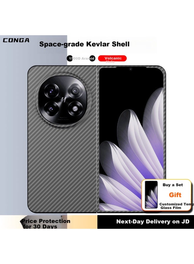 Conga Kevlar Aramid Fiber واقي لحماية Oppo Find N5، تغطية كاملة فائقة النحافة مضاد للصدمات أسود حريق مجموعة كاملة - Image 1