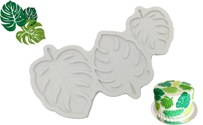 MoldBerry Tropical Leaf Shape Garnishing Chocolate Mould Leaves 3D DIY Fondant Silicone Candy Mold Baking Tools For Cake Chocolate Candy Ice Jelly Soap Cake Baking Moulds, Multicolor,7X12X0.3 Cm - Image 1