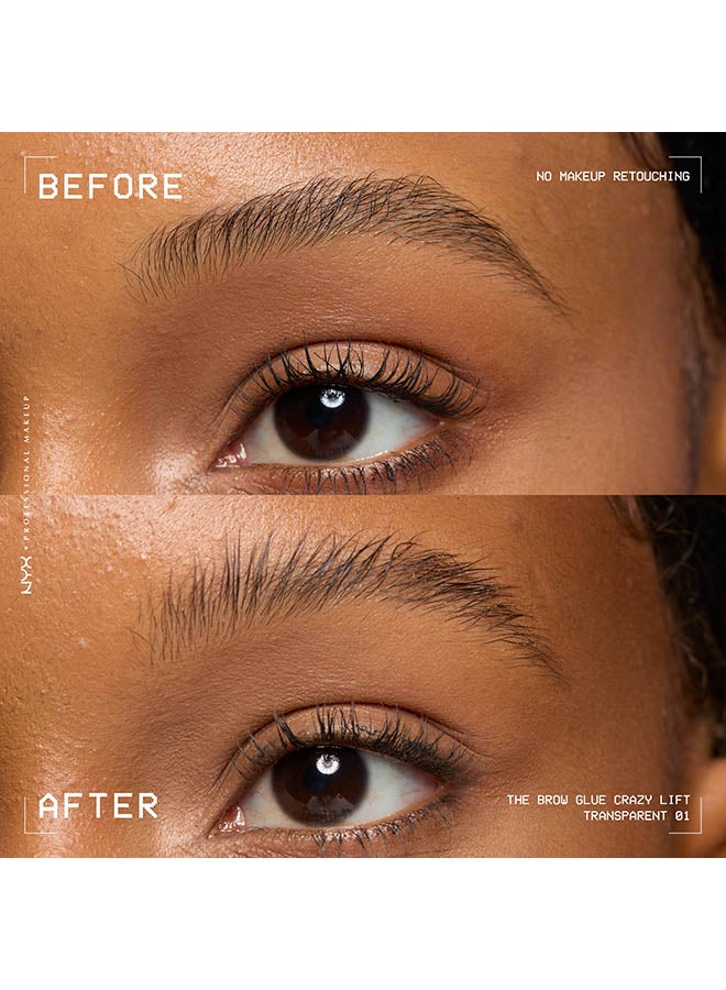 NYX PROFESSIONAL MAKEUP The Brow Glue Crazy Lift, Brow Lamination Gel, 24H Strong Hold, Built-In Styling Comb - Image 2