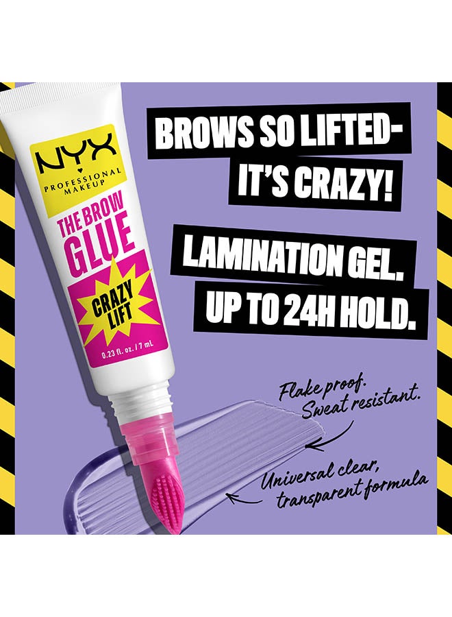 NYX PROFESSIONAL MAKEUP The Brow Glue Crazy Lift, Brow Lamination Gel, 24H Strong Hold, Built-In Styling Comb - Image 3