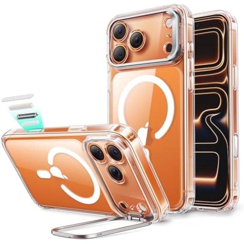 for iPhone 17 Pro Max Case with Stand, Camera Control Cover Compatible with MagSafe, Military-Grade Drop Protection Magnetic Phone Case for iPhone 17 Pro Max, Scratch-Resistant Back Cover, Clear - Image 1