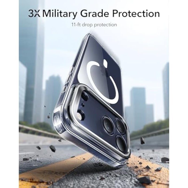 for iPhone 17 Pro Max Case with Stand, Camera Control Cover Compatible with MagSafe, Military-Grade Drop Protection Magnetic Phone Case for iPhone 17 Pro Max, Scratch-Resistant Back Cover, Clear - Image 4