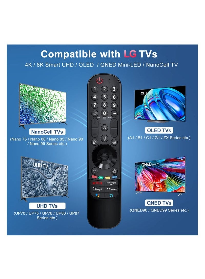 كِنشُو جهاز تحكم سحري (LG Smart TV) بديل جهاز التحكم عن بعد مع وظيفة التوجيه والصوت، متوافق مع LG 2021/2022 UHD OLED QNED NanoCell 4K 8K TV Smart TV - Image 4