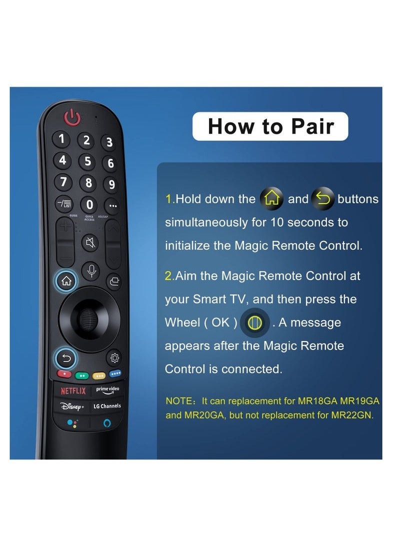 كِنشُو جهاز تحكم سحري (LG Smart TV) بديل جهاز التحكم عن بعد مع وظيفة التوجيه والصوت، متوافق مع LG 2021/2022 UHD OLED QNED NanoCell 4K 8K TV Smart TV - Image 2