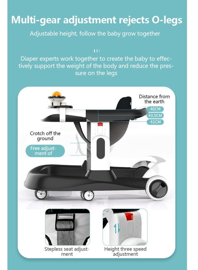 كيدوز مشاية متعددة الوظائف مع صينية ألعاب (أسود) - Image 5