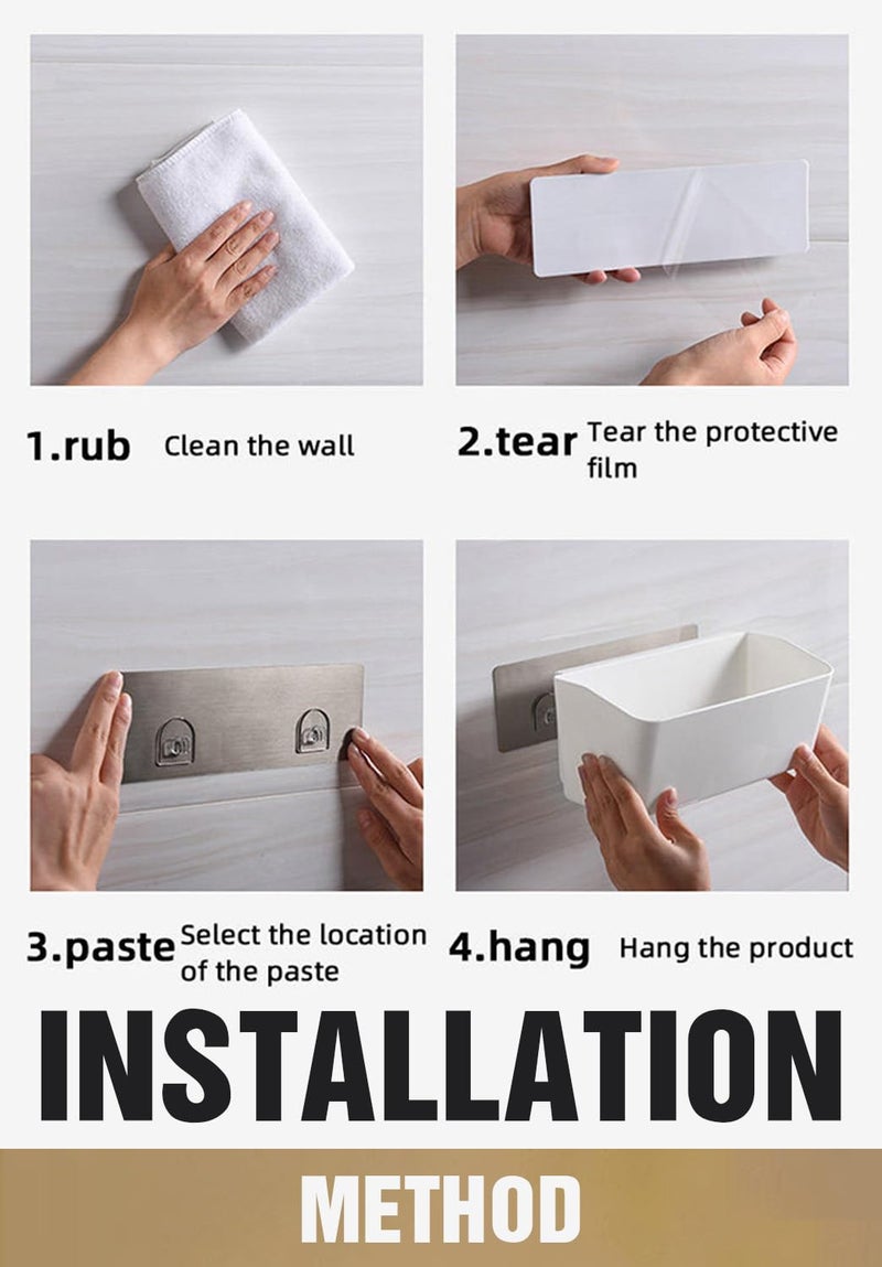 Lyrovo ABS Plastic Self Adhesive Bathroom Shelves (3 Pcs_White) - Image 3