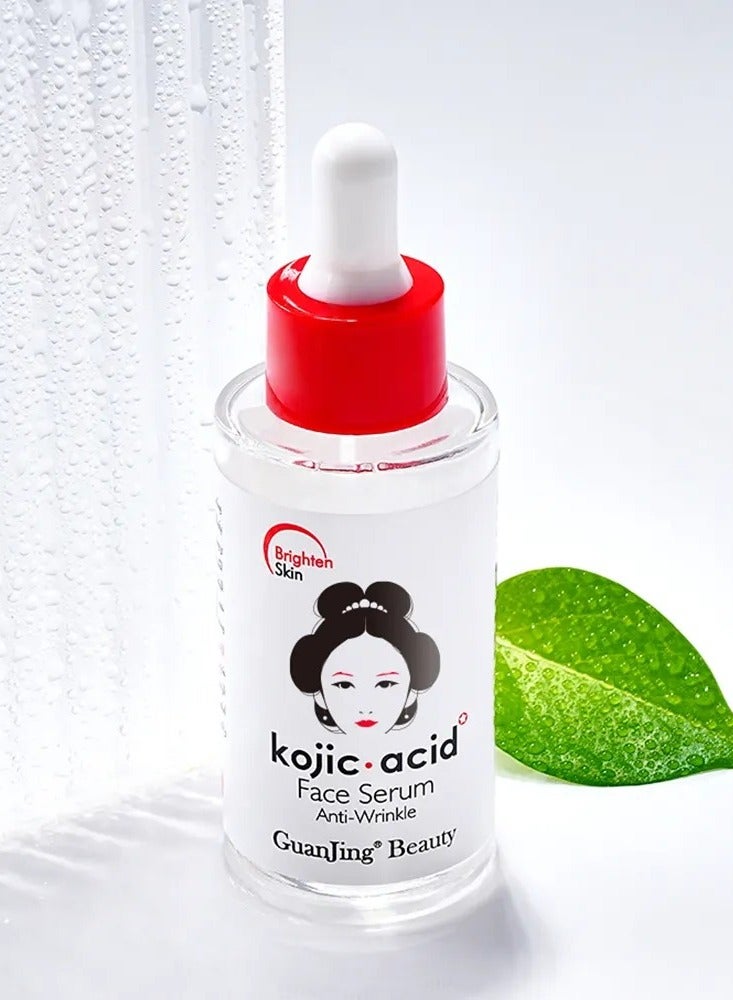 GuanJing Beauty Kojic Acid Skin Care Combo 5 in 1 Body Lotion Face Wash Toner Serum Cream Whitening Brightening Moisturizing for Dark Spots and Pigmentation, skin care gift set  - Image 4