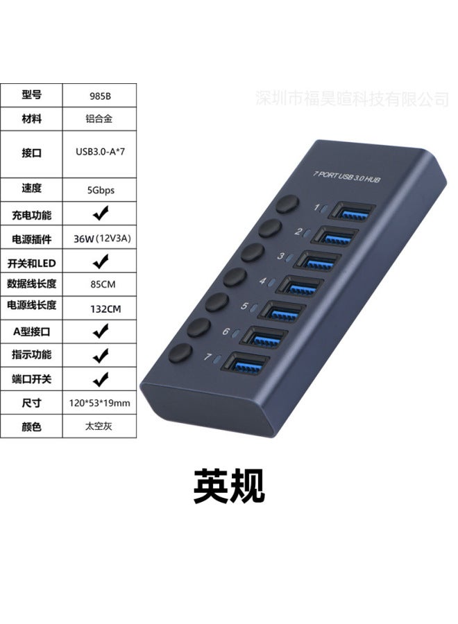 Usb3.0hub Docking Station 10 Ports/7 Ports/4 Ports With Switch Charging Type-c Computer Hub Expansion Dock - Image 1