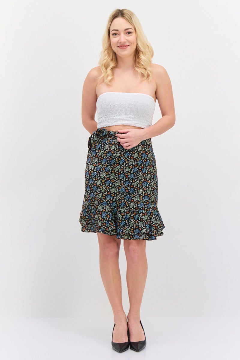 Scotch & Soda Women Allover Print A-Line Skirt, Black Combo - Image 4