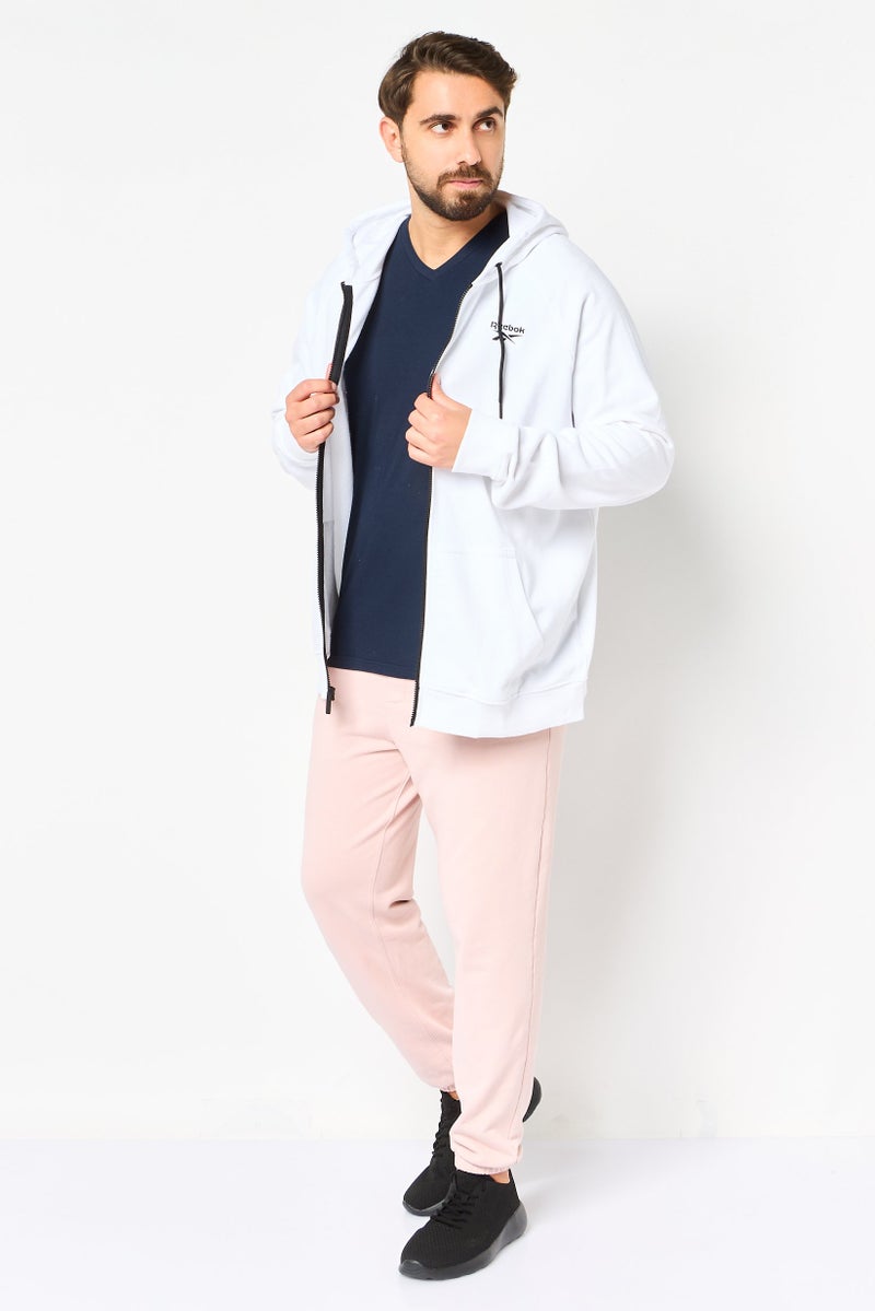 Reebok Men Sportwear Fit Long Sleeve Outdoor Sweatshirt, White - Image 3