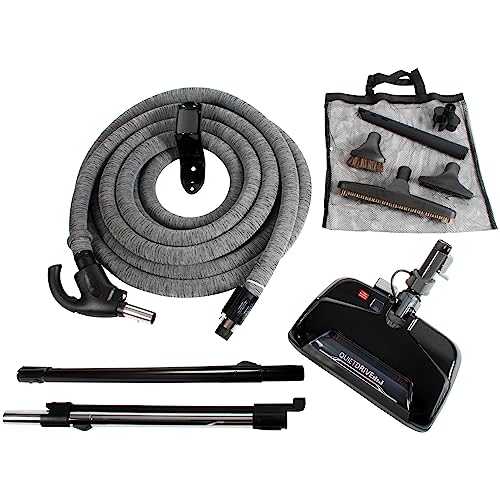 Cen-Tec Systems CenTec Systems 96964 Central Vacuum Electric Brush Package with 35 Ft Direct Connect Hose Black 
