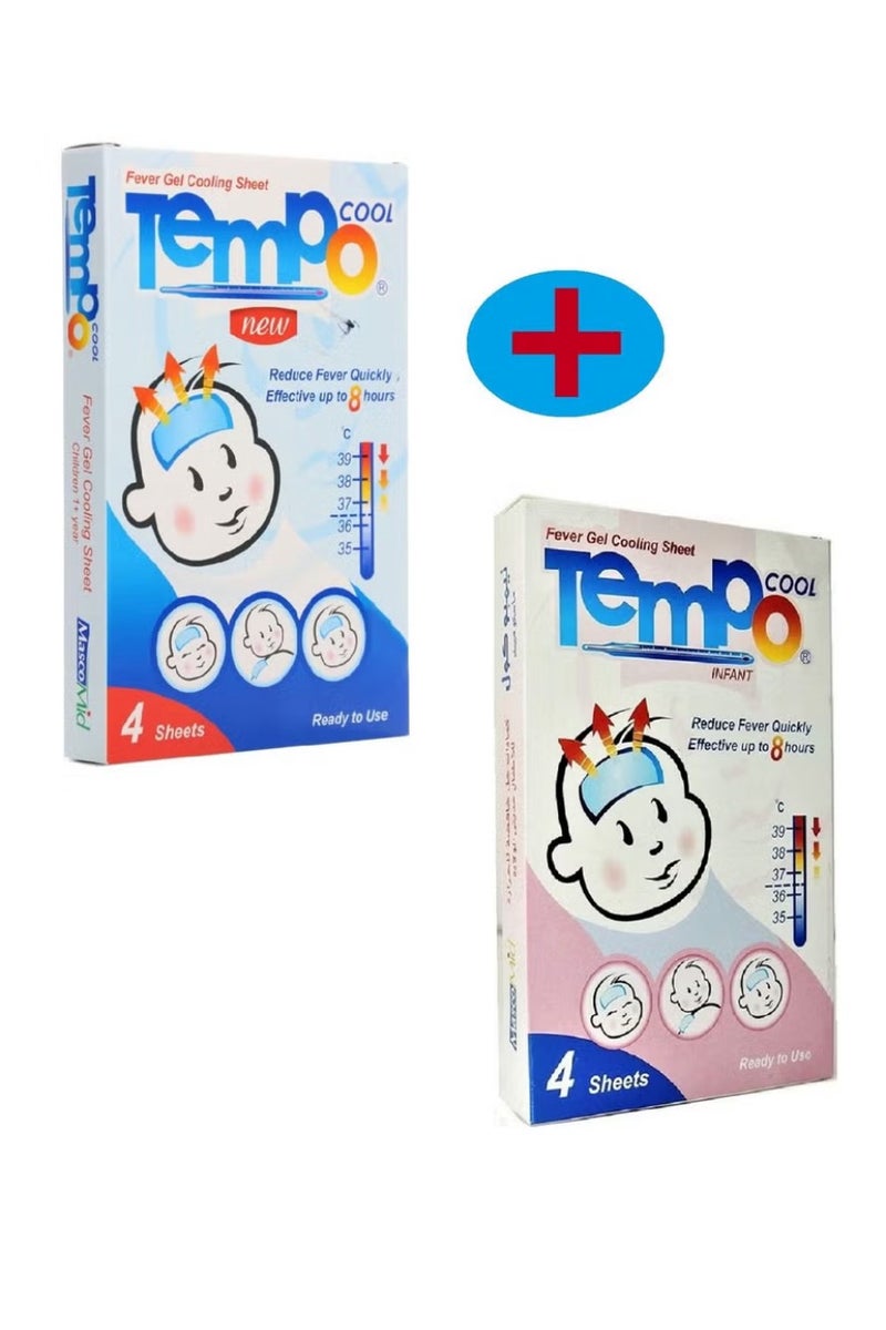 Masco mid Anti-Fever Gel Cooling Sheets for children’s and Infant  (2 Pack x 4 Pieces) - Image 1