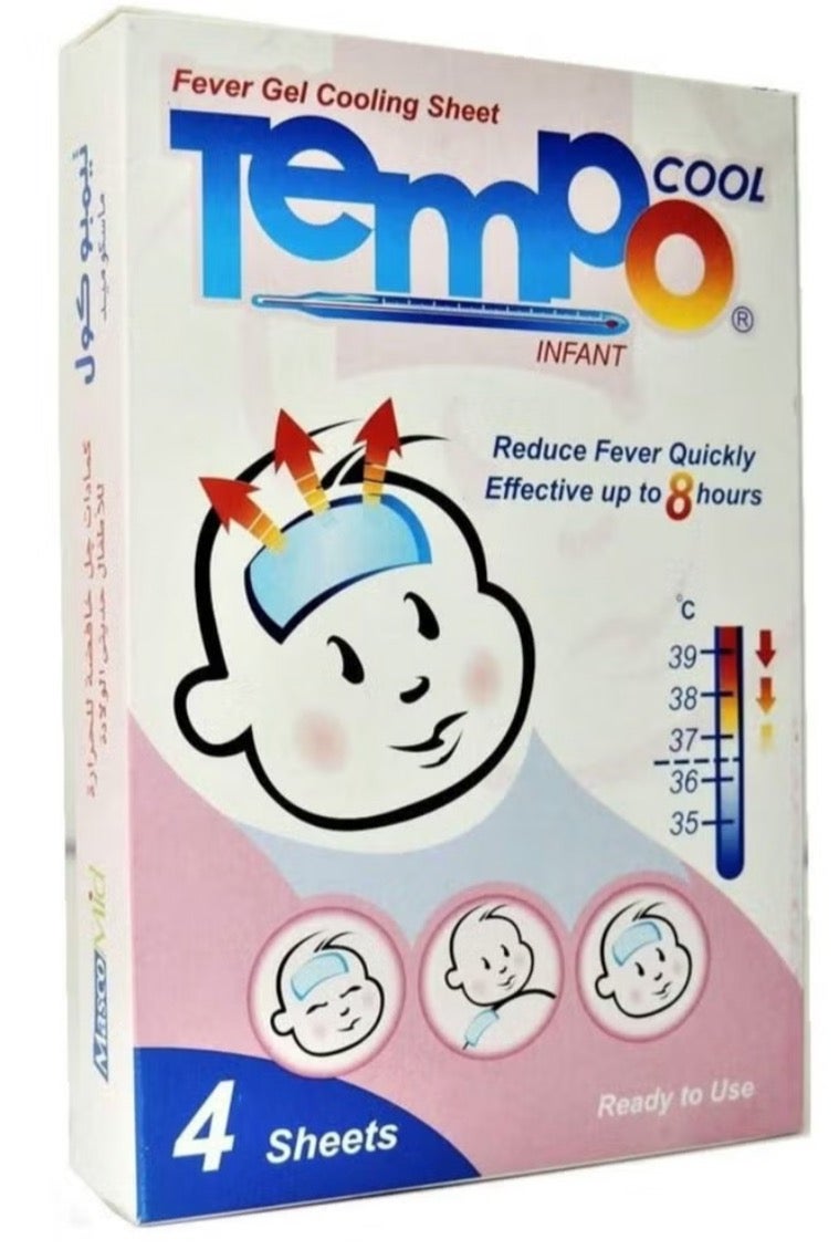 Masco mid Anti-Fever Gel Cooling Sheets for children’s and Infant  (2 Pack x 4 Pieces) - Image 3