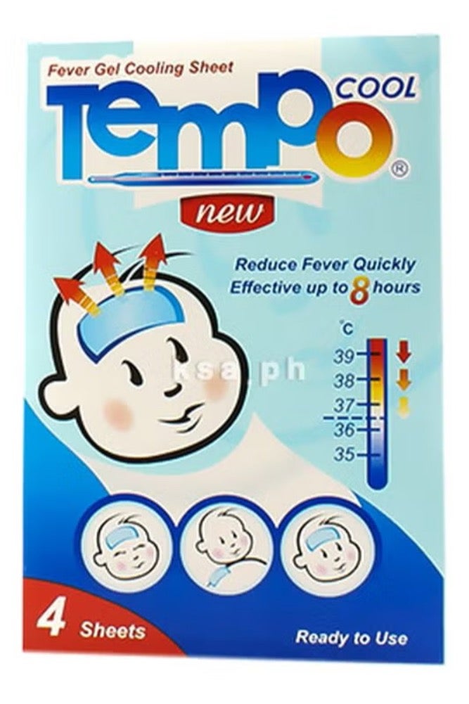 Masco mid Anti-Fever Gel Cooling Sheets for children’s and Infant  (2 Pack x 4 Pieces) - Image 2