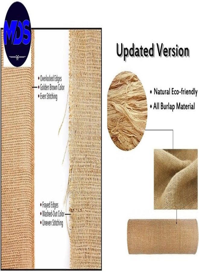 MDS® Pack of 10 Natural Burlap Table Runner, 12 x 72 Inch, Jute Vintage Rustic Farmhouse Boho Table Decor for Wedding Reception, Dining Table, Bridal Shower, Baby Shower & Holiday Party Decorations - Image 5